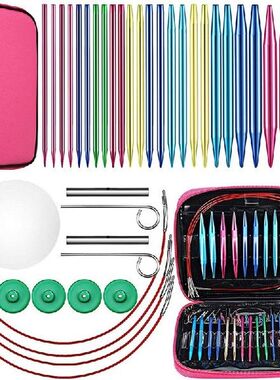 26 Pieces Aluminum Interchangeable Circular Knitting Needle