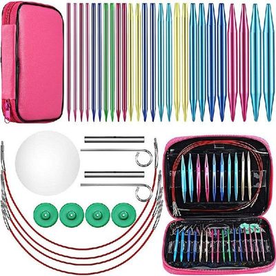 26 Pieces Aluminum Interchangeable Circular Knitting Needle