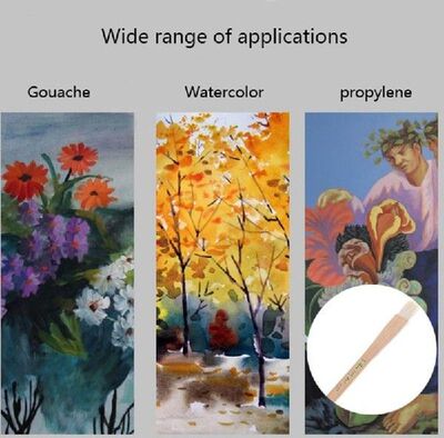 Kuas Cat Minyak Kayu Akrilik Cat Air Perlengkapan Seni