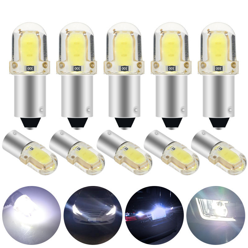 10X BA9S T10 LED Car Led CANBUS T4W H6W W5W LED COB 2LED Sid