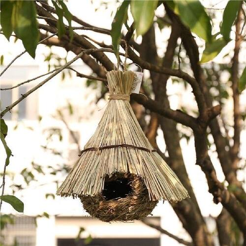 Straw Comfortable Bird House Natural Handmade Hanging Bird