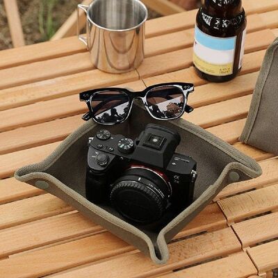 Outdoor Foldable Canvas Storage Box Desktop Jewelry