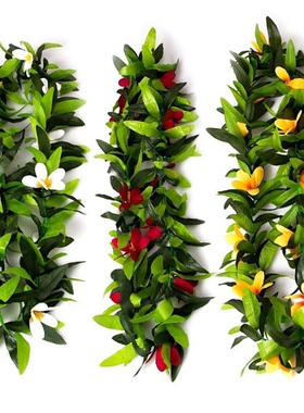 Luau Leis 3 Pcs Artificial Flowers Tropical Hawaiian Lei