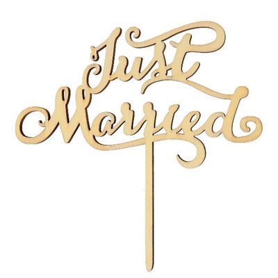 Just Married Wooden Party Cake Decorating Wedding Favors
