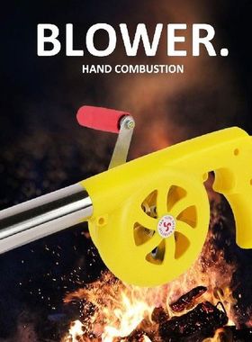 Portable Handheld Hand Crank BBQ Fan Air Blower For Outdoor
