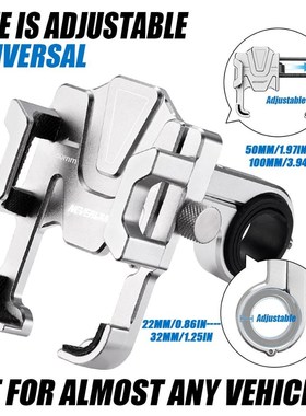 Aluminum CNC 22mm Silver Bicycle Phone Holder For Smartphon