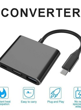 New Arrival  3-in-1 USB 3.1 Type-C Charging Port Hub Adapter