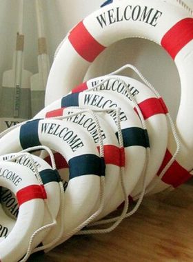 Welcome Aboard Nautical Life Lifebuoy Ring Boat Wall