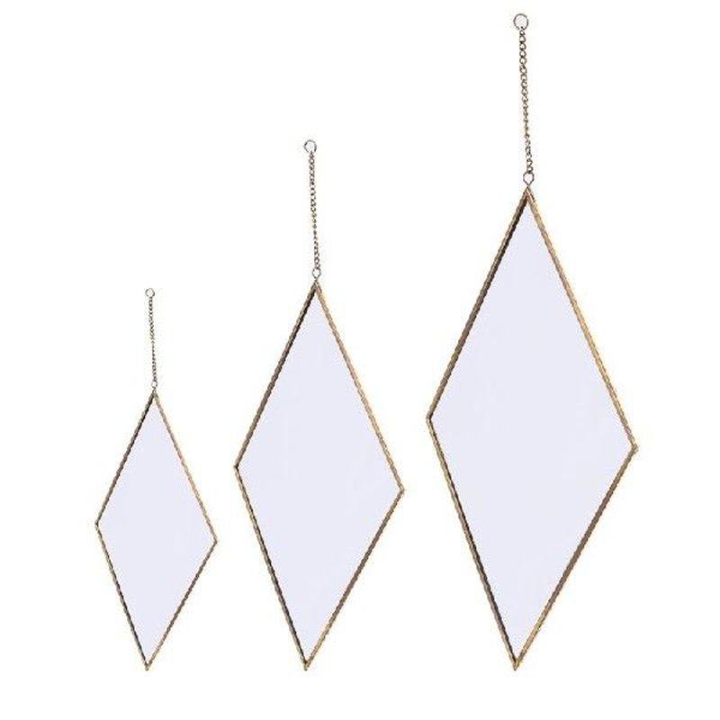 rhombus wall hanging mirror gold dressing table makeup