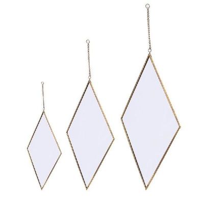 Rhombus Wall Hanging Mirror Gold Dressing Table Makeup