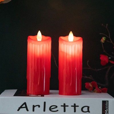 LED Flameless Candles Light Electronic Red Artificial
