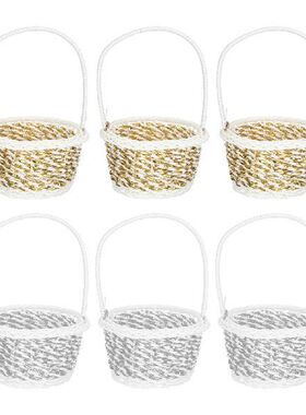 6 Baskets Wicker Fruit Basket Nursery Organizer Wicker