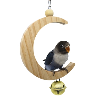 Parrot Swing Perch Stand Toy Moon Bell Hanging Hammock