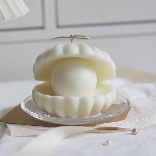 Pearl Seashell Mold Soy Candle Making 3D Aromatherapy Soap
