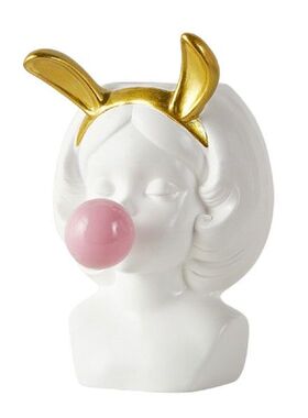 Bubble-Blowing Girl Flower Pot Head Planter Pot With