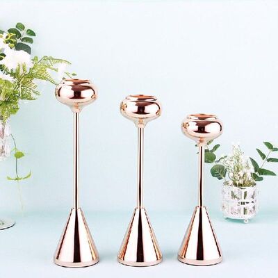 Gold plated metal candle stand wedding Dessert table