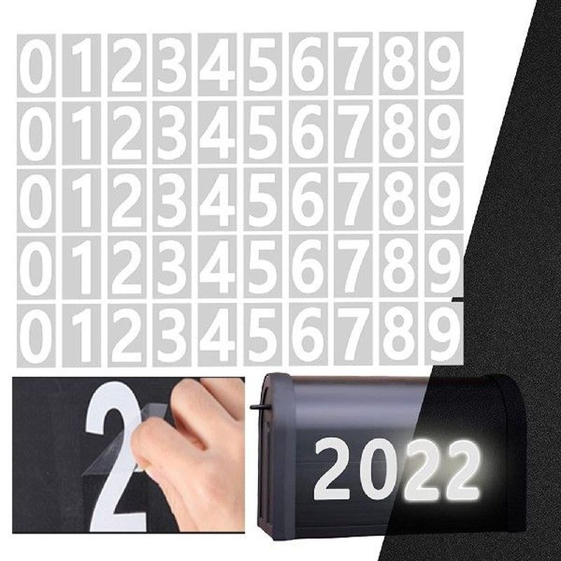 New In Mailbox Numbers For Outside 5 Sets 0-9 Reflective