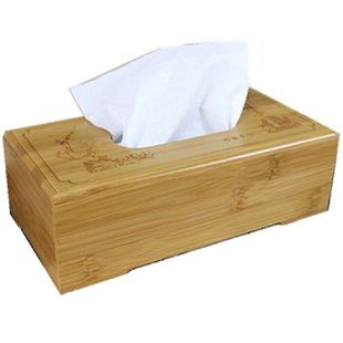 Rustic bamboo tissue box cover wood drawer Quality flip