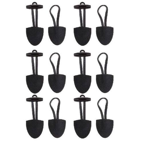 6 Pairs Classical Black Leather Horn Toggle Buttons
