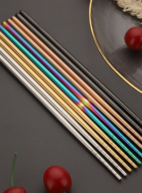1/5 Pair Stainless Steel Chopsticks Metal Chop Sticks Tablew