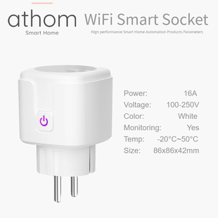 ATHOM Homekit WiFi Plug Socket Siri Voice Remote Control