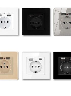 EU Plug Wall Mounted USB Type-C AC110-250V Power Outlet
