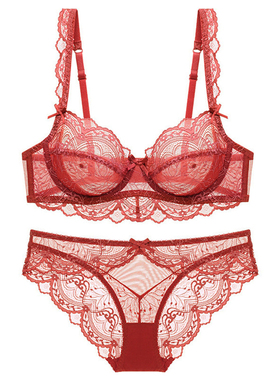 2021 New Style ABCDE Cup Bra Sets Ultra-Thin Transparent Flo