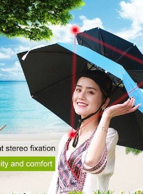 2-layered windproof head-mounted umbrella capDouble-Layer