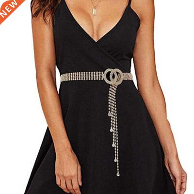 Y2k Rhinestone Belt Waistband Glittering With Inlaid Crystal