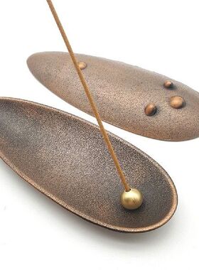 Vintage Bronze Stick Cone Incense Holder Retro Lotus Metal