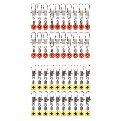 20pcs Fishing Float Rolling Swivel Fishing Line Hook