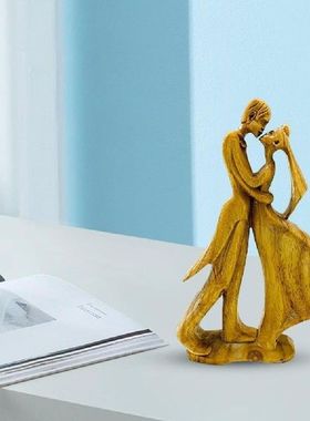 Couple Sculpture Handcrafted DIY Engraving Desktop Abstract