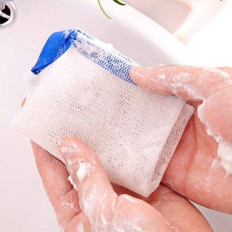 5 Buah Tas Jaring Gelembung Sabun Buatan Tangan Tas Sabun - 实物图
