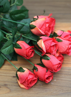 12 Heads Elegant Artificial Roses Flowers Bunch Simulation S