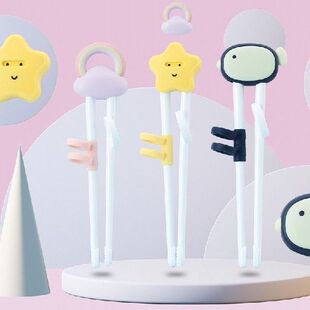 1pair Reusable Cute Chopsticks Baby Safty Practice