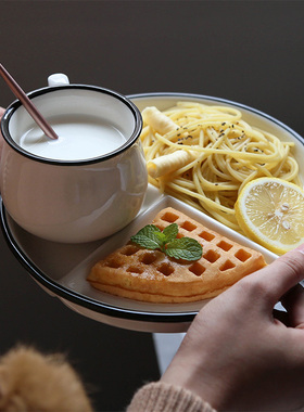 Ceramic plate one person dinner set Japanese creative white