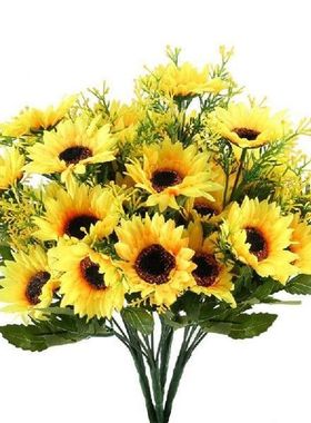 WSFS Hot 4PCS Artificial Sunflowers Bundles Fake Flowers