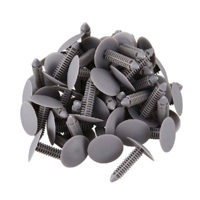 50 pcs gray plastic rivet clips 8mm x 25mm x 31mm
