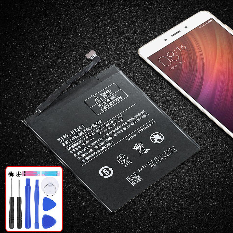 battery bn41 for xiaomi redmi note 4 mtk helio x20 / for red