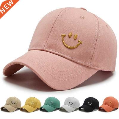 Solid Baseball Cap Women Summer Sunscreen Hat Smile Characte