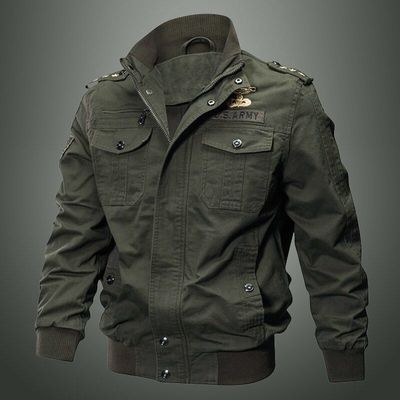 Spring and autumn military jacket male cotton water wash col