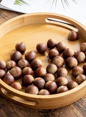 Wooden Round Serving Tray Wood Plate Tea Food Dishe Drink