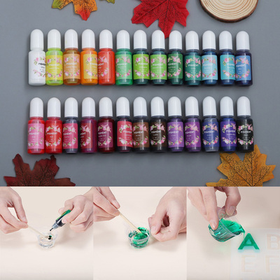 26 Colors 10ml Epoxy UV Resin Mix Color Dye Colorant Resin