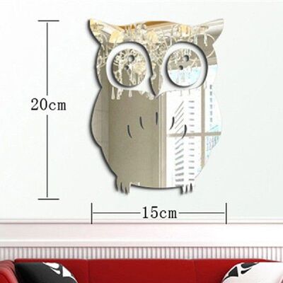 1pcs 3d owl art mirror decal vinyl mural wall stickers home
