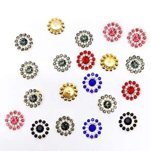 20pcs Flower-shaped Rhinestone Buttons Sparkling Crystal
