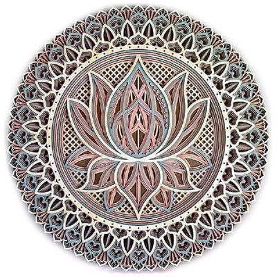 Boho Metal Lotus Flower Mandala Wall Art Decor Wrought Iron
