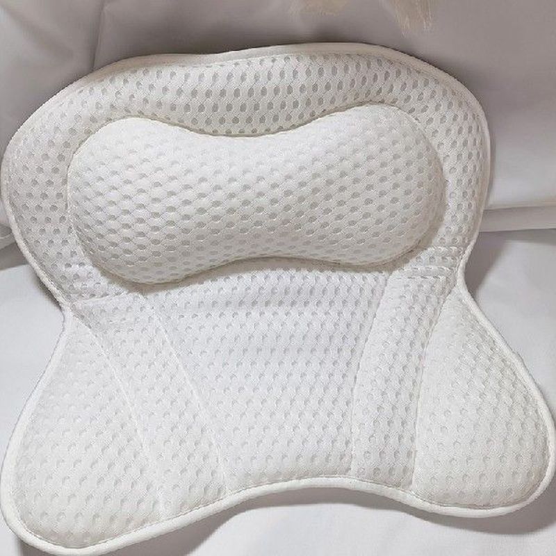 3D Soft White Butterfly Massage Bath Pillow with Suction