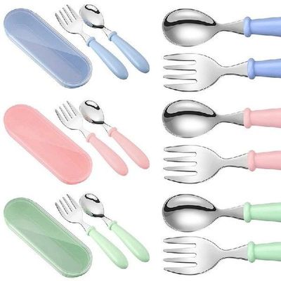 3 Sets Toddler Utensils Toddler Flatware Set with Silicone