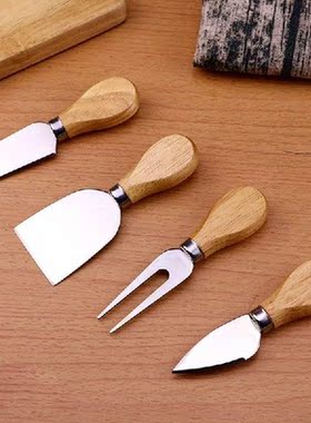 4pcs/set wood Handle sets  Bard Set Oak bamboo Cheese