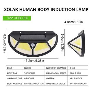 600lm LED Wall Light PIR Sensor Fence Light Solar Power